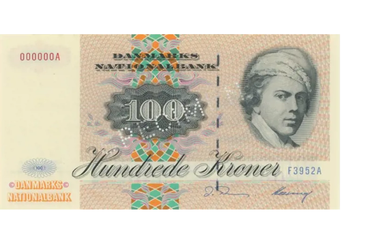 Hvad svarer en dansk 100-kroneseddel i 1986 til i 2024?