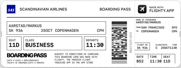 Flybillet, København-Mallorca kostede 23,67 kr. i år 1942